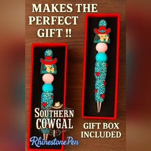 Limited Edition Southern Cowgal Rhinestone Beaded Pen with Gift Box
